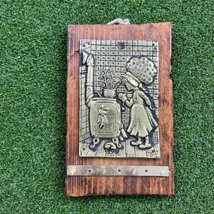 Vintage Holly Hobby Wooden Cooking Stove Gold Key Hook Rack Holder